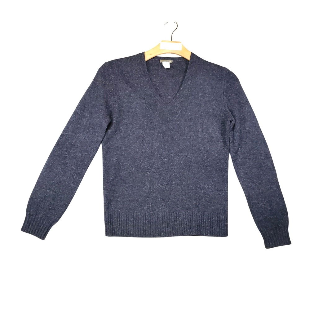 J.Crew Womens Gray 100% Lambswool V-Neck Long Sleeve Sweater Size M RN77388